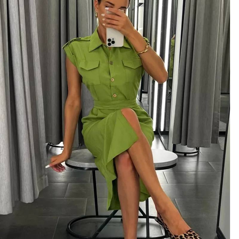 Vintage A-Line Midi Dress