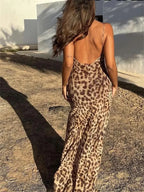 Leopard Tulle Midi Slip Dress
