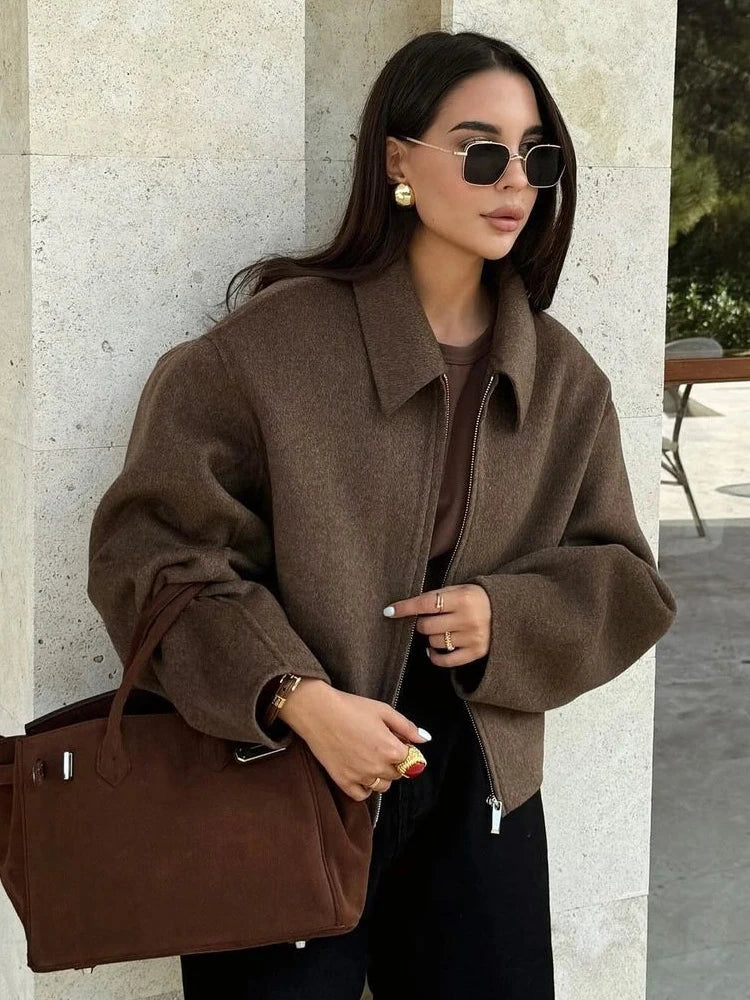 Women’s Zipped Wool-Blend Jacket