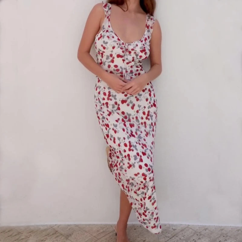 Sleek Printed Maxi Dress