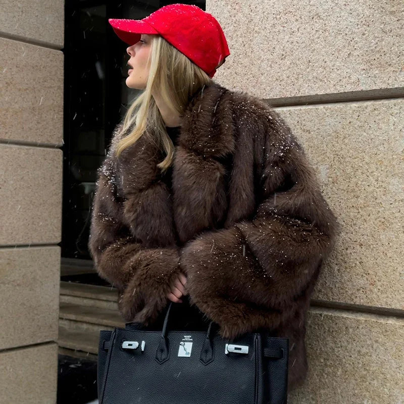 Luxury Faux Fur Long Coat