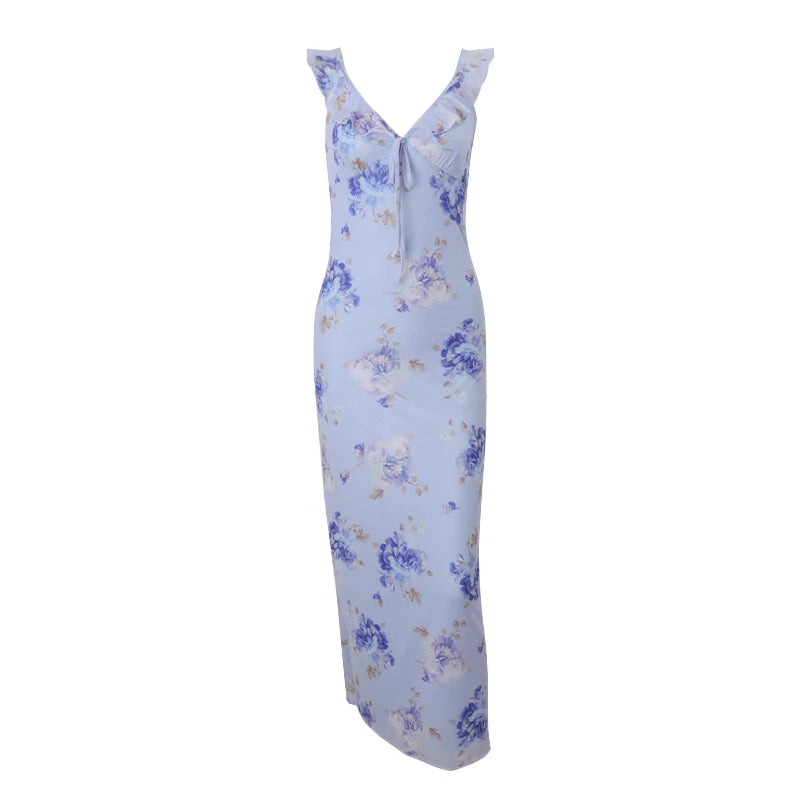 Sleek Printed Maxi Dress