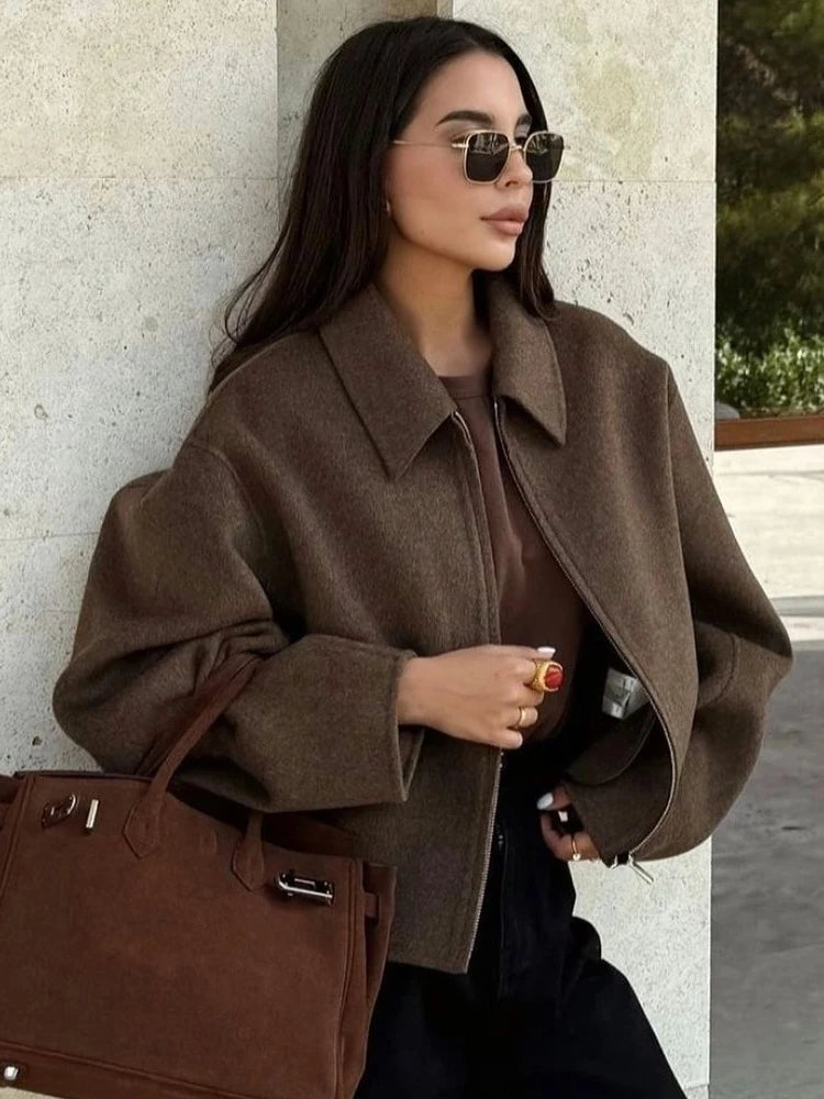 Women’s Zipped Wool-Blend Jacket