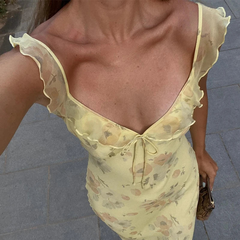 Sleek Printed Maxi Dress