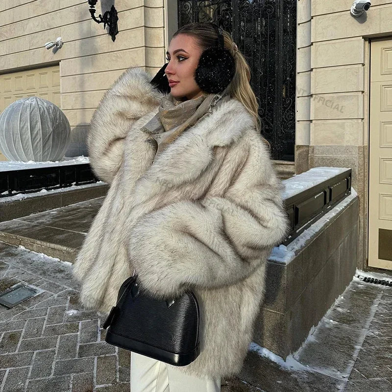 Luxury Faux Fur Long Coat