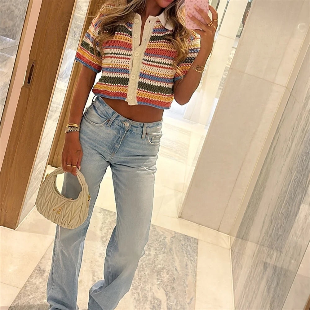 Casual Striped Two-Piece Set
