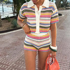 Casual Striped Two-Piece Set