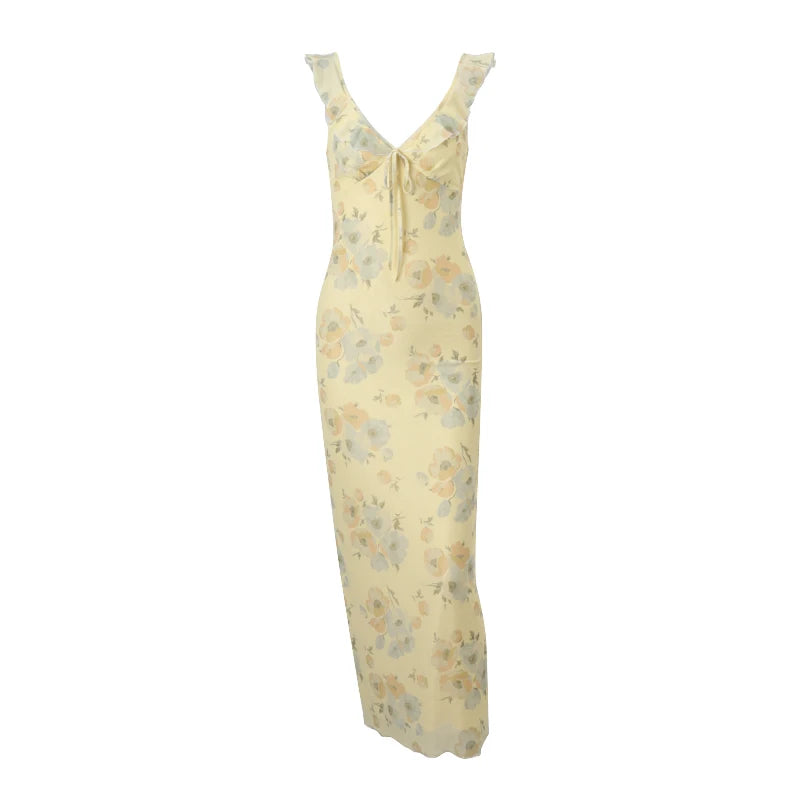 Sleek Printed Maxi Dress