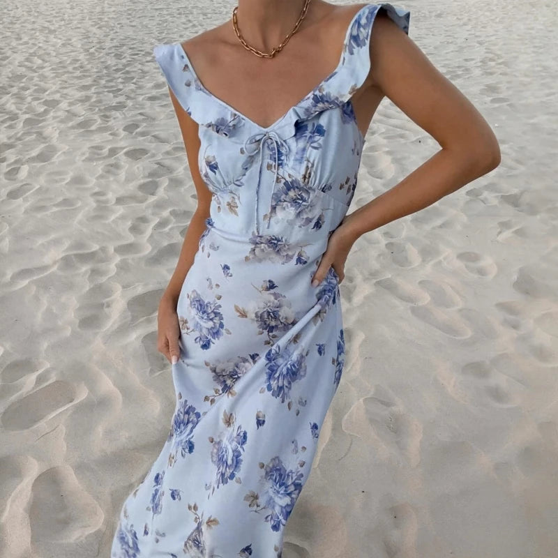 Sleek Printed Maxi Dress