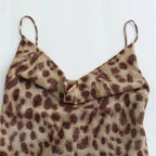 Leopard Tulle Midi Slip Dress