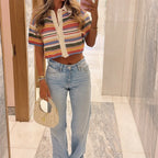 Casual Striped Two-Piece Set